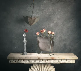 Rustic Roses and Umbrella
