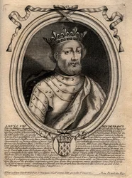Portrait of Louis VIII (1187-1226) King of France - Engraving from 