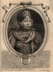 Portrait of Louis VI, called The Fat - engraving from 