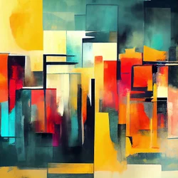 Abstract Shapes in Warm Colors Red & Orange