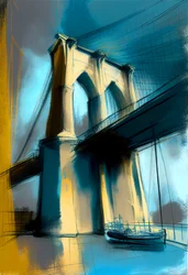 Abstract Sketch of Brooklyn Bridge