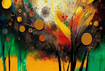 Autumnal Whispers: A Digital Canvas of Abstract Nature