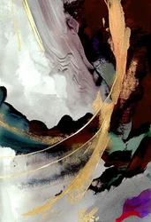 Black and Gray Abstract with Golden Effect