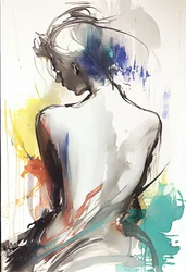 Woman Sitting with Her Back Towards