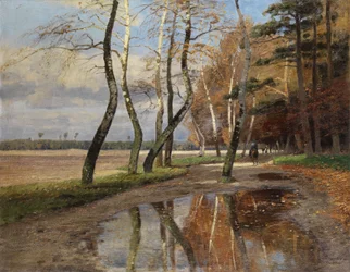 Rider under Autumn Trees