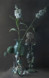 Elegant Green Glass Still Life