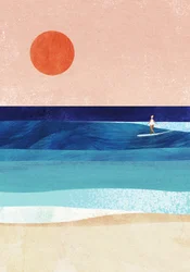 Serene Surf Sunset