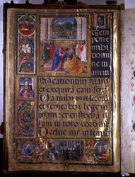 Page depicting Christ giving the keys to St. Peter, from a psalter written by Don Appiano from the Church of the Badia Fiorentine, Florence
