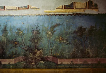 Fresco Depicting a Garden with Trees and Birds, from the House of Livia on Palatine Hill, Rome, Italy, Roman Civilization