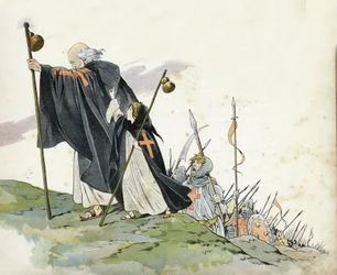 First Crusade: Peter the Hermit (1050-1115) leads the Crusade to the cry of 