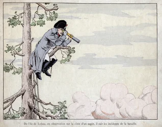 From the island of Lobau, in observation (Battle of Essling)