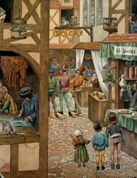 History of France in the Middle Ages: Rue de Paris after King Louis XI signed the trade of Peronne with Charles Le Temeraire. Parisians had bought parrots from which they had learned to say Peronne to make fun of