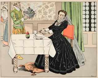 Illustration from the Book Le Bon Roy Henri, Illustrated by Jacques Marie Gaston Onfray de Breville dit JOB: A Mother Ate Her Child During the Siege of Paris