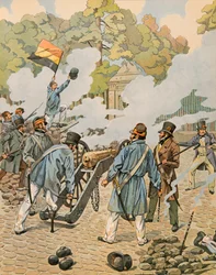 History of Belgium: Jean Joseph Charlier Points His Piece of Artillery Against the Dutch Troops in September 1830