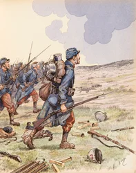 The Poilus during the Battle of the Marne during the First World War