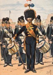 Outfit of French Troops at All Times: Drum Major of Fleet Crews (1837)