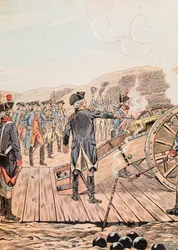The first gun shot at the Yorktown headquarters in September 1781