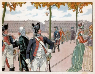Joachim Murat and Bessieres in Paris in 1791 Wearing the Costume of the King