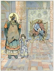 Saint Eloi points out to King Dagobert I that his trousers were put on upside down