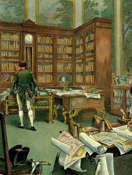 Working cabinet of Napoleon I Bonaparte (1769-1821) on the first floor of the Palais des Tuileries while he was First Consul