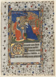 Bifolio from a Book of Hours: Coronation of the Virgin